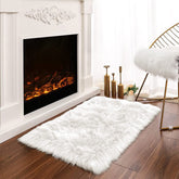 Latepis White Sheepskin Rug 2x3 Faux Fur Sheepskin Rug for Living Room Fluffy Washable Rug for Bedroom Luxury Room Decor Furry Rug Rectangle image 0